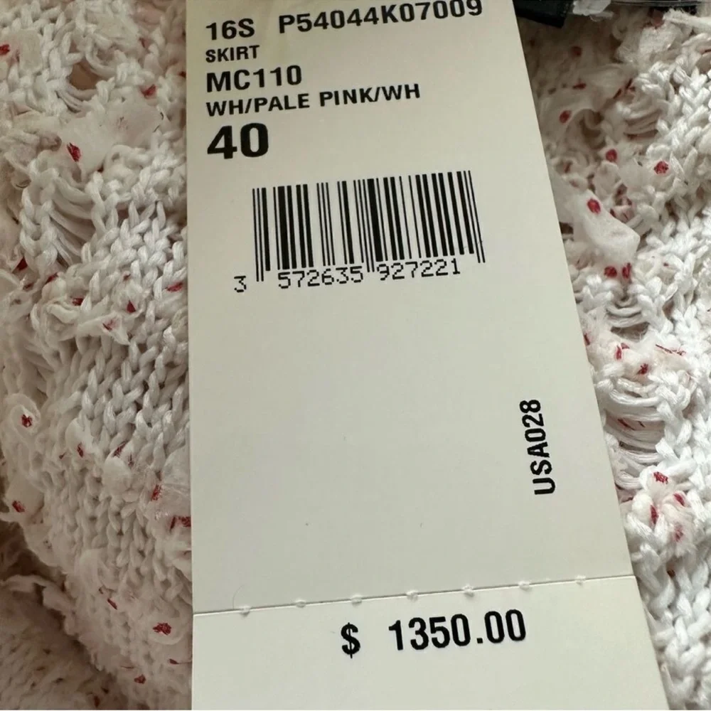 Chanel NWT Authentic Bloomingdale's Cream Skirt Sz 40  cream w red tiny dots - Picture 11 of 14
